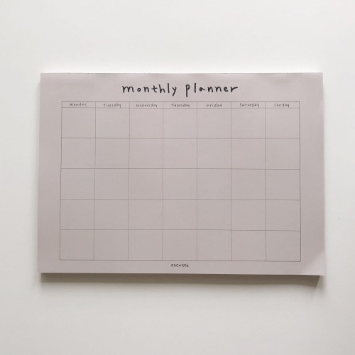 Beige gray monthly planner