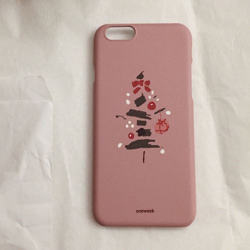 Christmas tree iphone case - pink brown