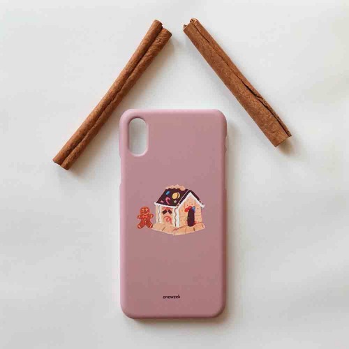 Gingerbread house iphone case - pink brown