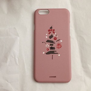 Christmas tree iphone case - pink brown