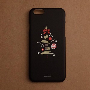 Christmas tree iphone case - dark navy