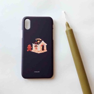 Gingerbread house iphone case - dark navy
