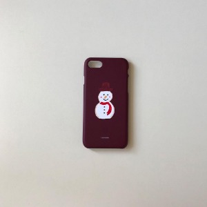 Snowman iphone case - burgundy