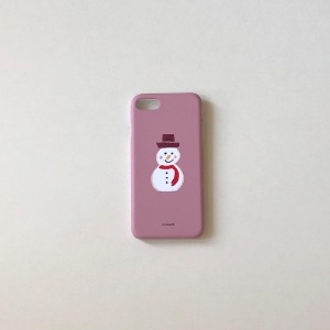 Snowman iphone case - pink brown